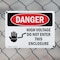 Signmission High Voltage Do Not Enter This Enclosure Danger Sign, Plastic, 14in W x 10in L, 2PK OS-2PACK-DS-P-1014-L-1341 - alternate 8